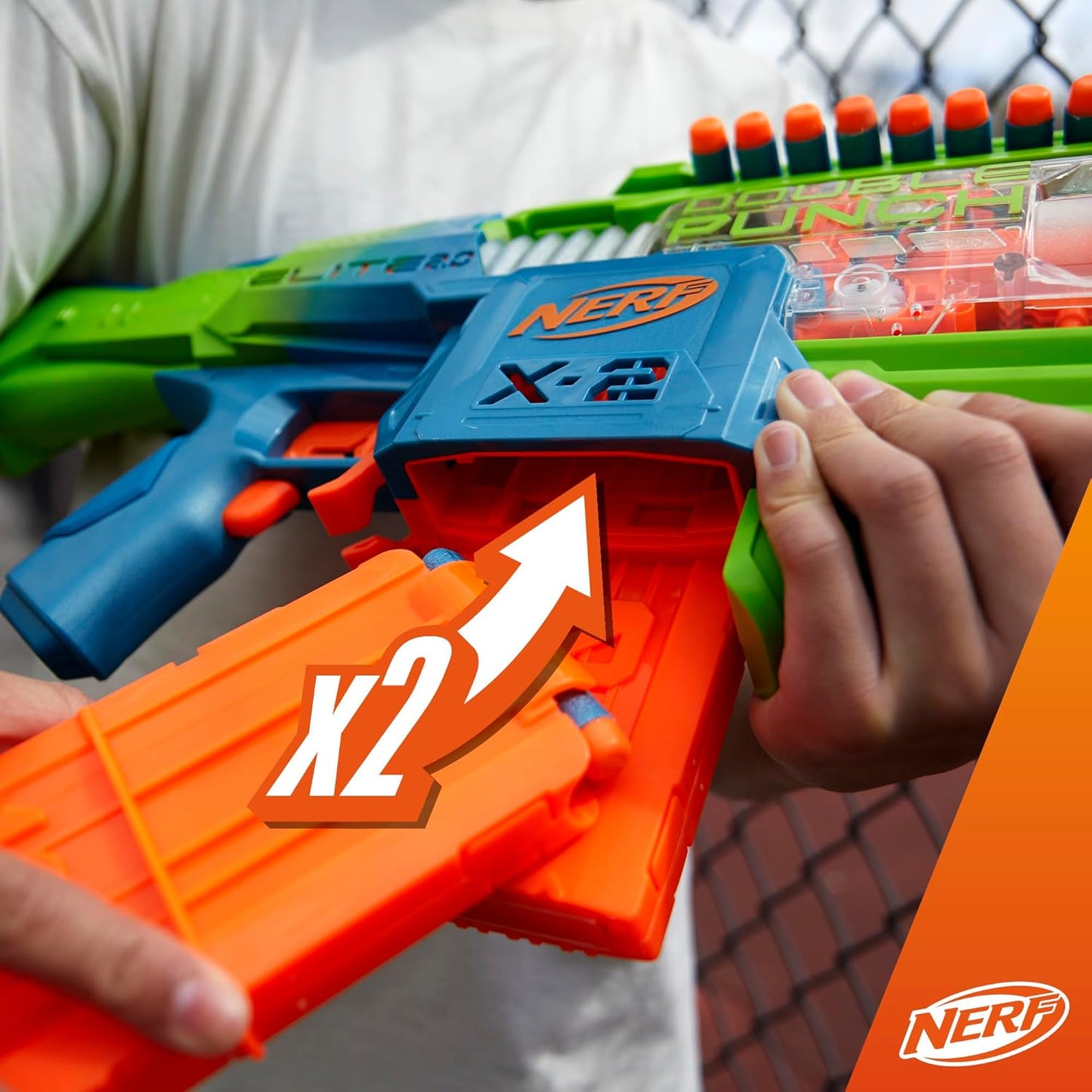 Nerf Elite 2.0 Double Punch Blaster A" Dual-Fire Power for Action-Packed Fun! – 2