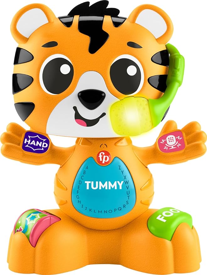 Fisher-Price Baby Learning Toy Link Squad Bop Groove Tiger with Music Lights for Ages 9