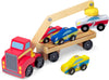 Melissa & Doug Melissa Doug Magnetic Car Loader Wooden Toy Set With 4 Cars and 1