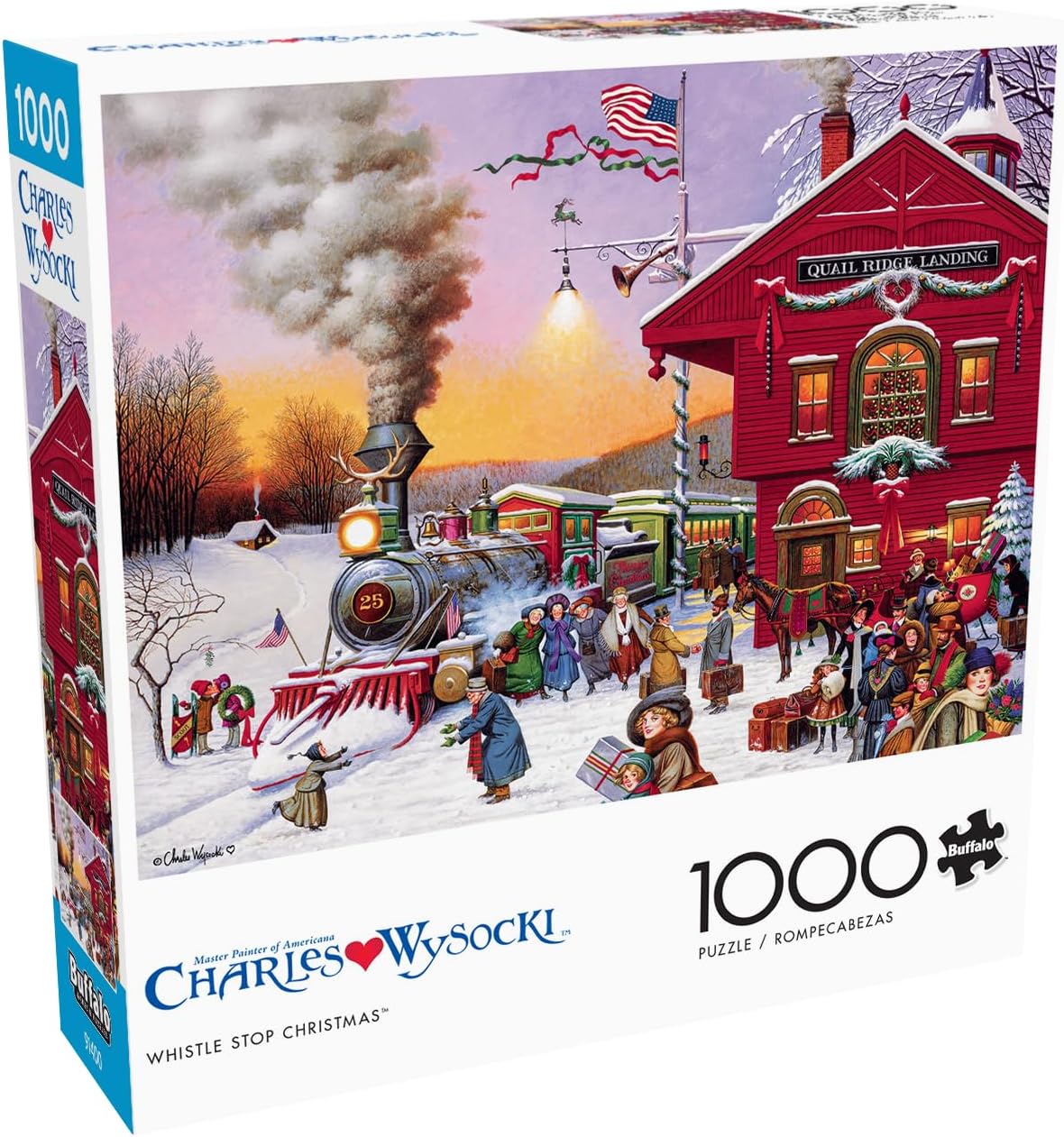 Buffalo Games Buffalo - Charles Wysocki - Whistle Stop Christmas - 1000 Piece Jigsaw Puzzle
