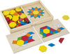 Melissa & Doug Melissa Doug Pattern Blocks and Boards - Wooden Classic Toy With 120 Solid Wood Shapes and 5 Double-Sided Panels Multi-colored - STEAM Animals Tangrams Puzzle