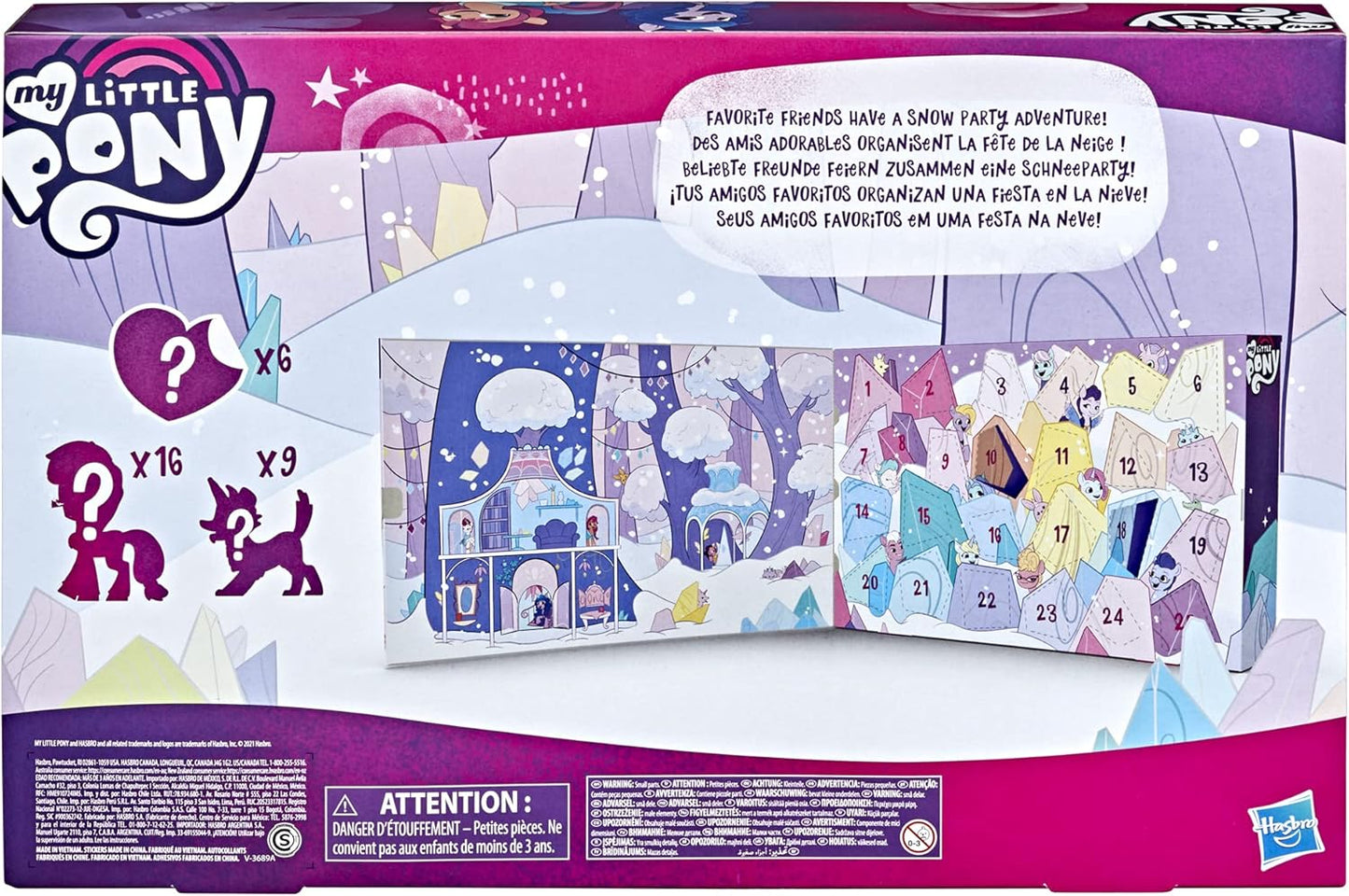 My Little Pony : A New Generation Snow Party Advent Calendar A" 25 Surprises & 16 Pony Figures – 25
