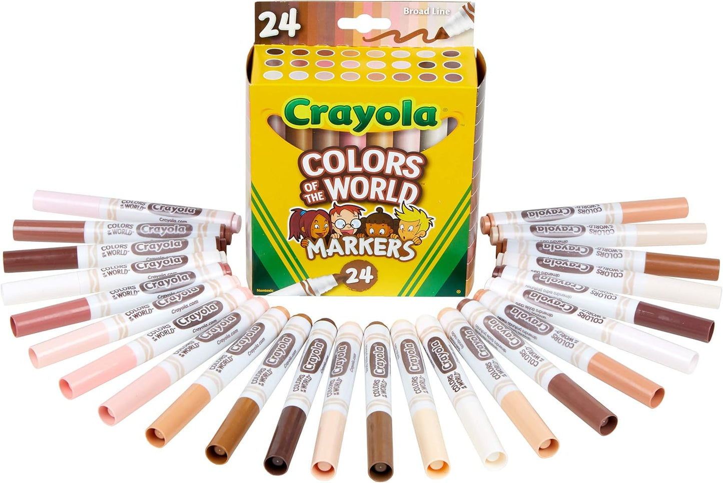 Crayola Colors of the World Markers A" 6 Skin Tone Markers 24ct Bulk Set – 6