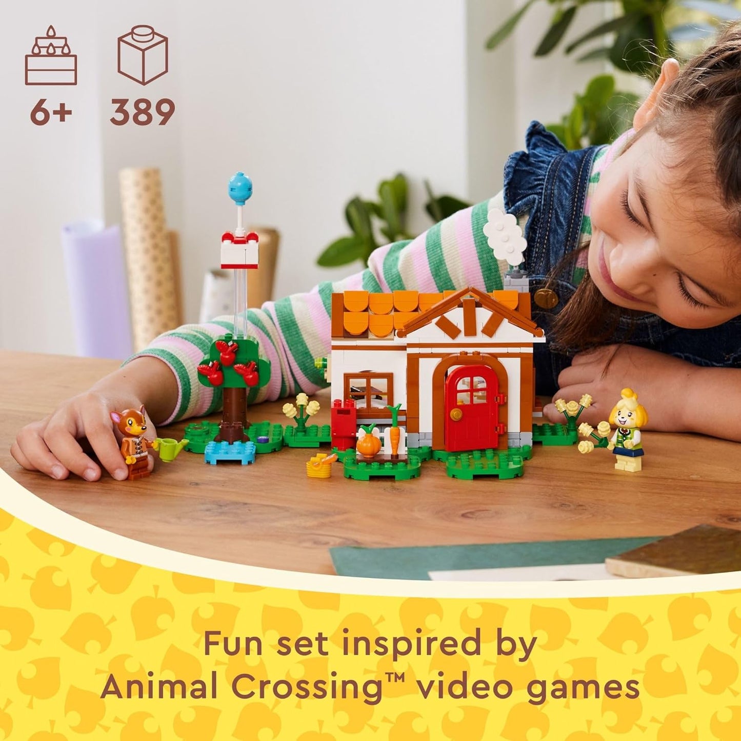 LEGO Animal Crossing Isabelle's House Visit Buildable Creative Toy for Includes Fauna and