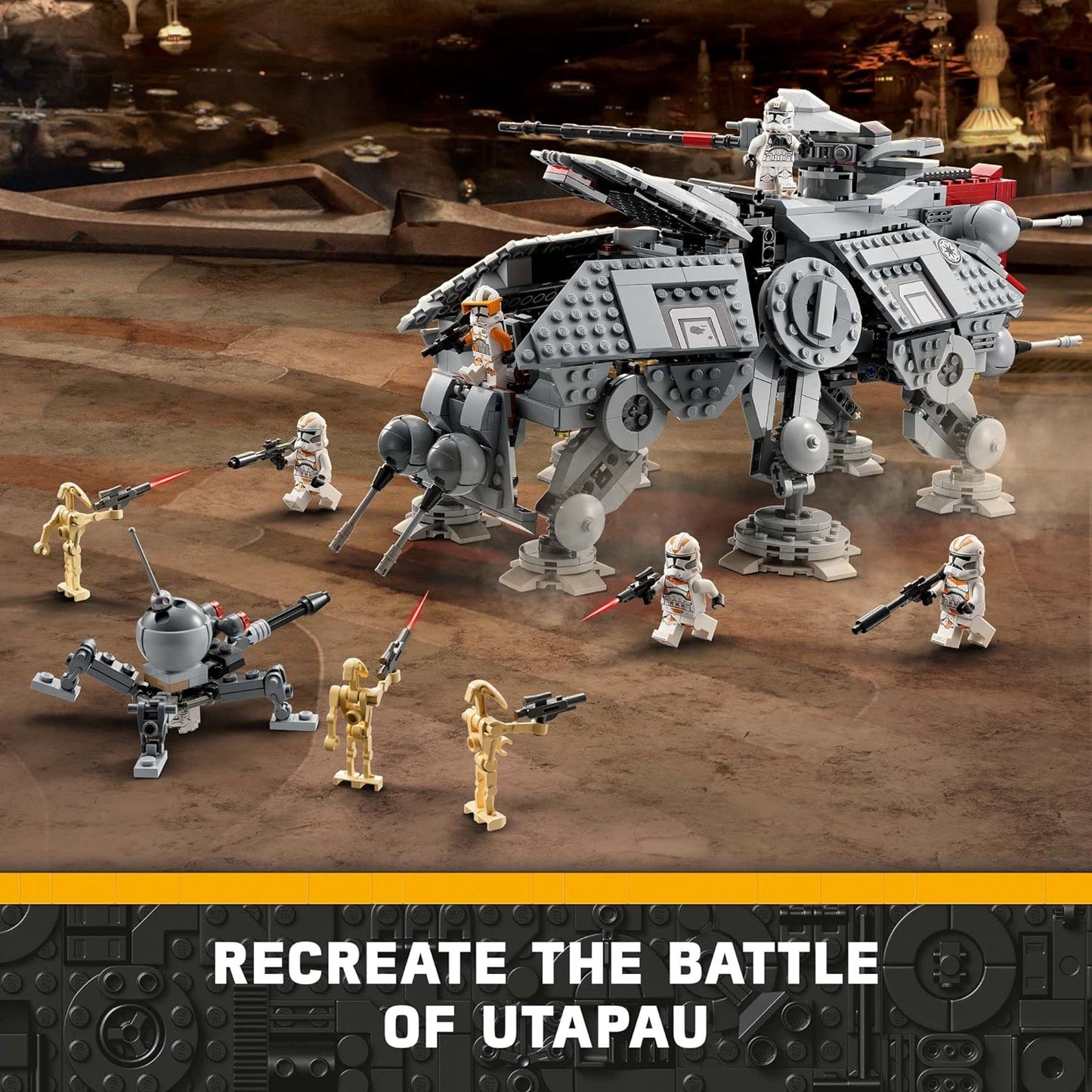 LEGO Star Wars at-TE Walker 75337 Poseable Toy Revenge of The Sith Set with 3 212th Clone