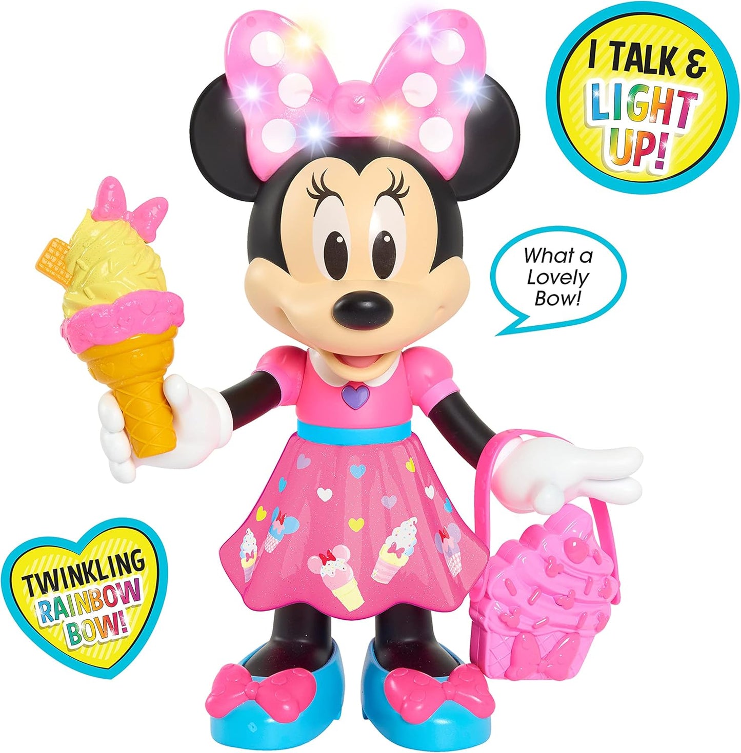 Disney Junior Minnie Mouse A" 10 inches Interactive Doll with Lights & Sounds – 10