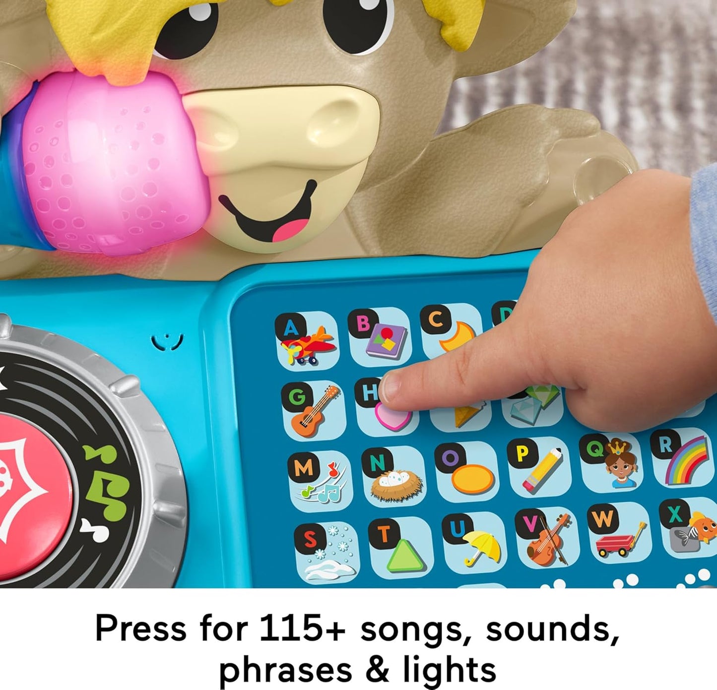 Fisher-Price Baby Learning Toy Link Squad A to Z Yak with Interactive Music Lights for