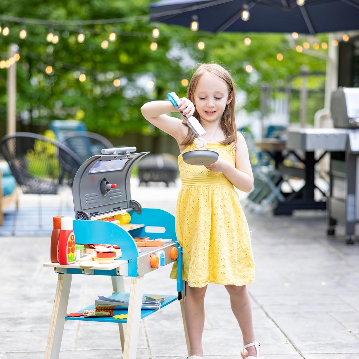 Melissa & Doug Melissa Doug Wooden Deluxe Barbecue Grill Smoker and Pizza Oven Play Food