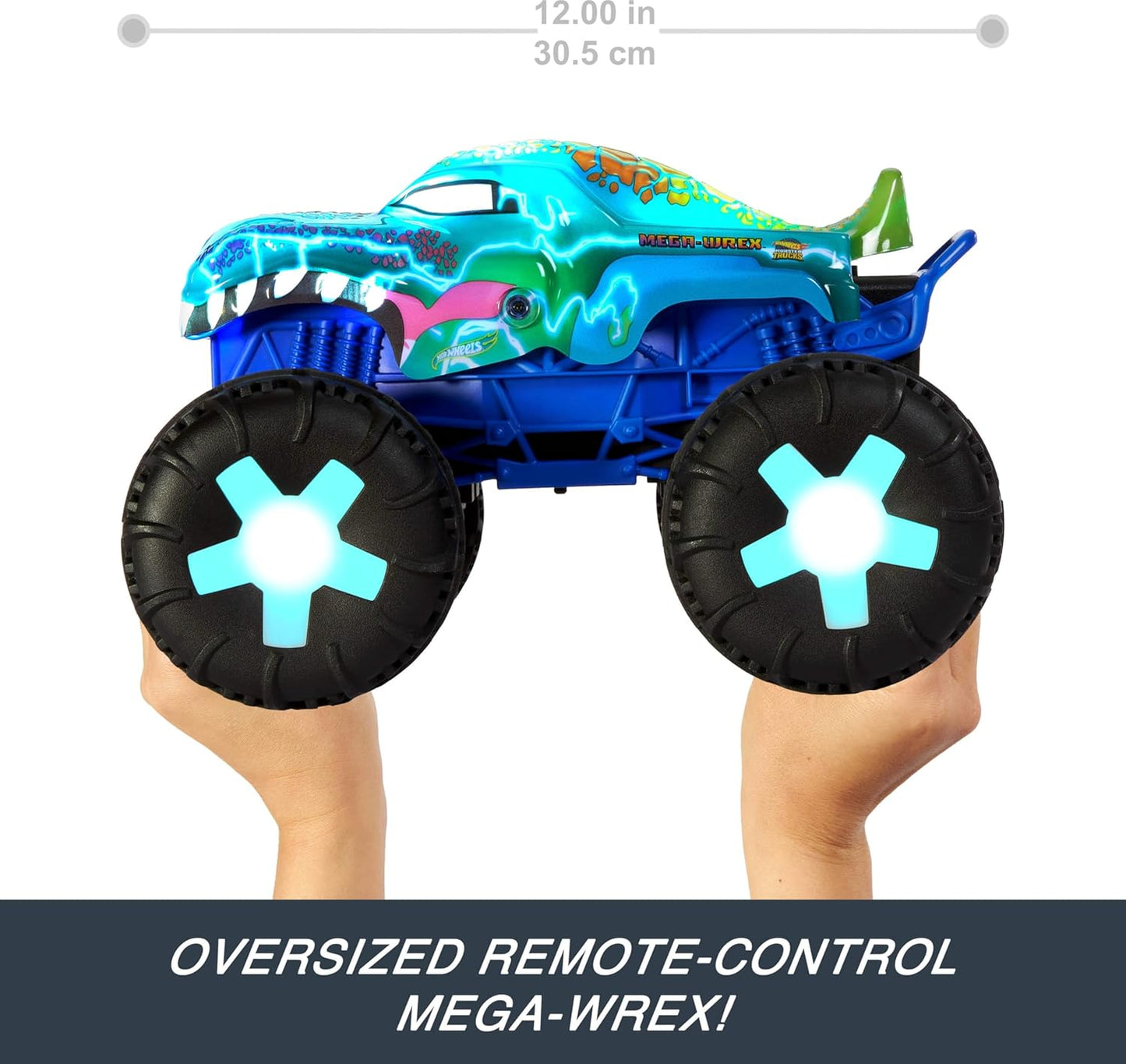 Hot Wheels Toy Truck Monster Trucks RC Oversized Remote-Control Mega-Wrex Alive in 115