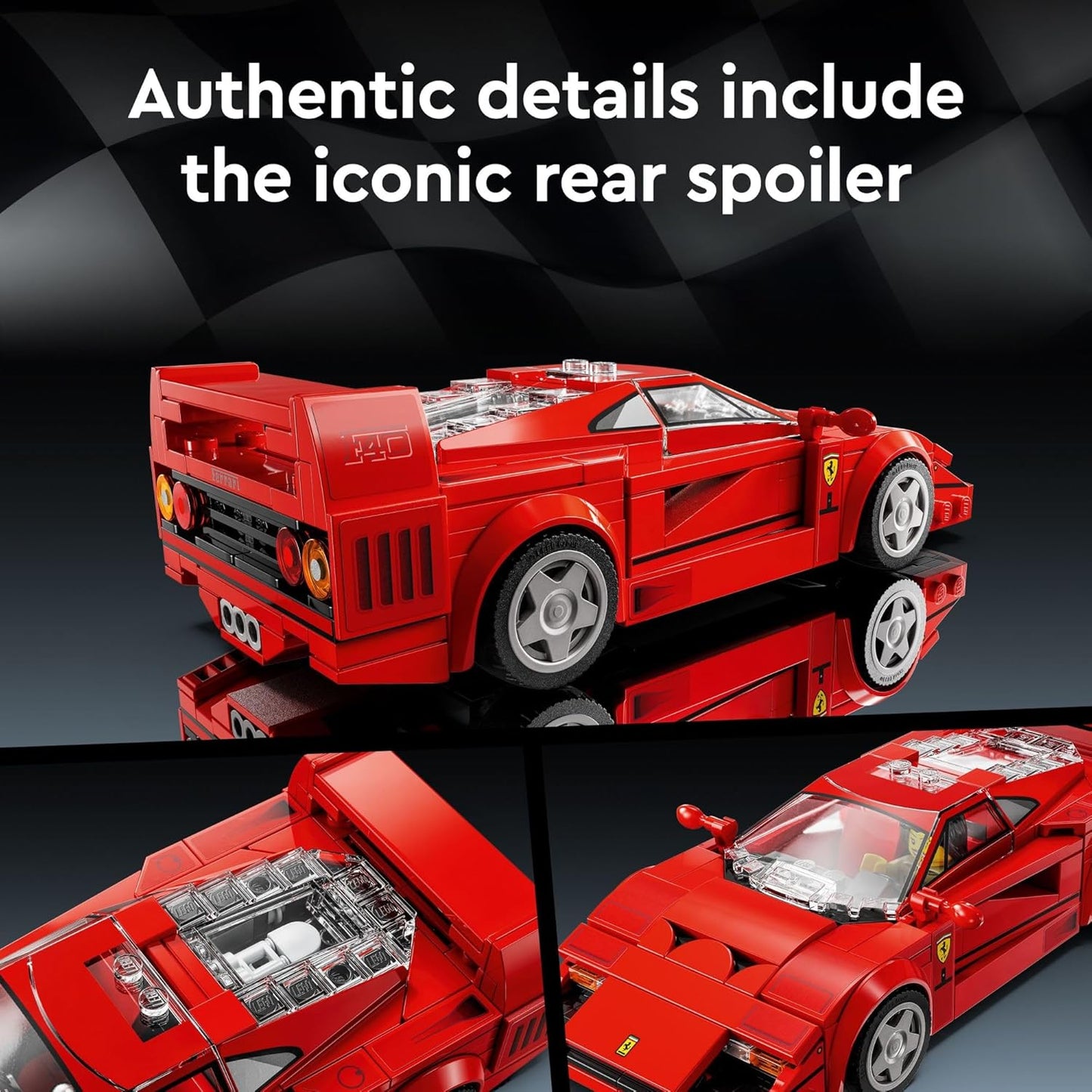LEGO Speed Champions Ferrari F40 Supercar Toy Car Model Building Set