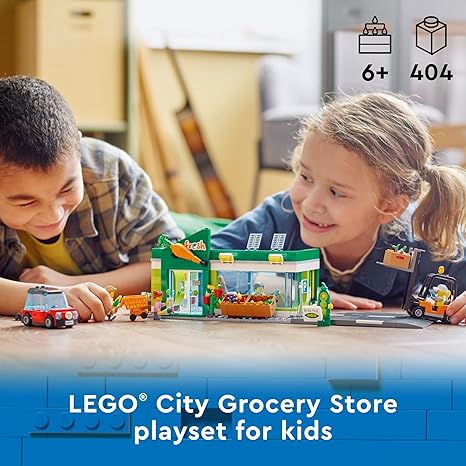 LEGO My City Grocery Store 60347 Building Toy Set for Girls Boys and Ages 6 404 Pieces