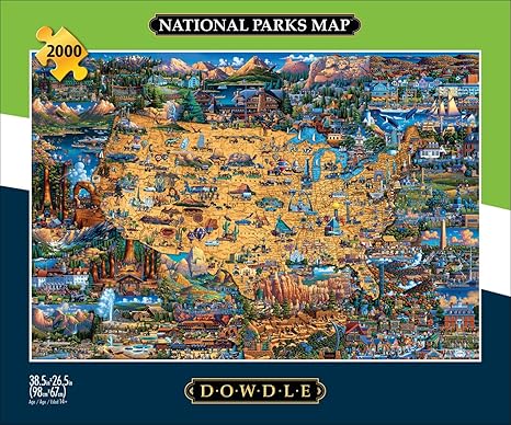 Buffalo Games Buffalo - Dowdle - National Parks Map - 2000 Piece Jigsaw Puzzle