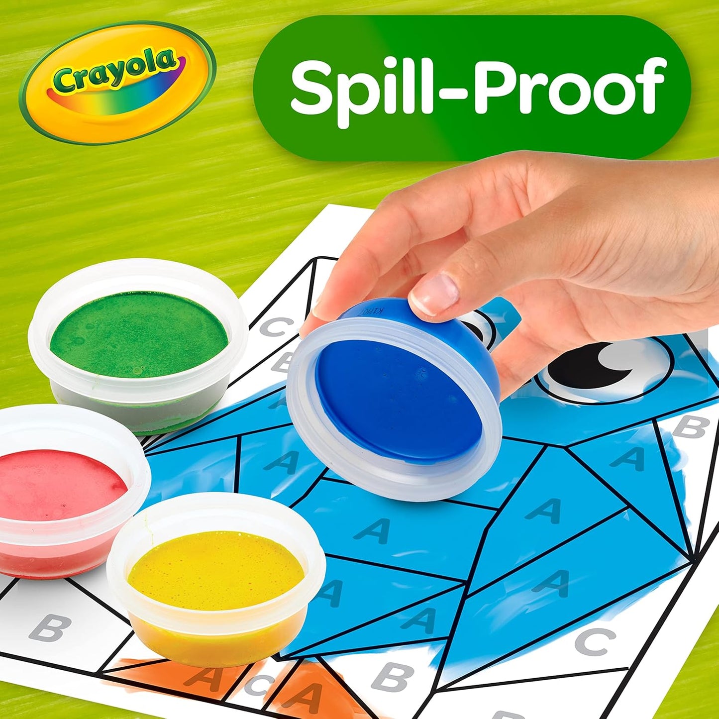 Crayola Spill Proof Paint Set 8ct Washable Toddler Paint Kit Includes Brushes Pots