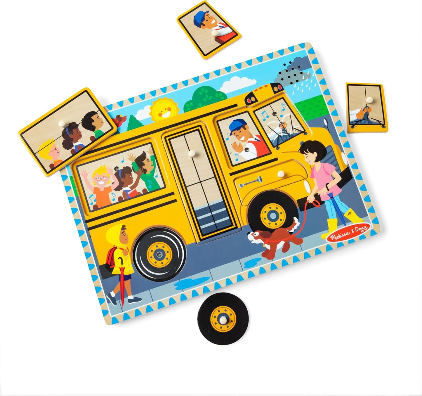Melissa & Doug Wheels on the Bus Wooden Sound Puzzle