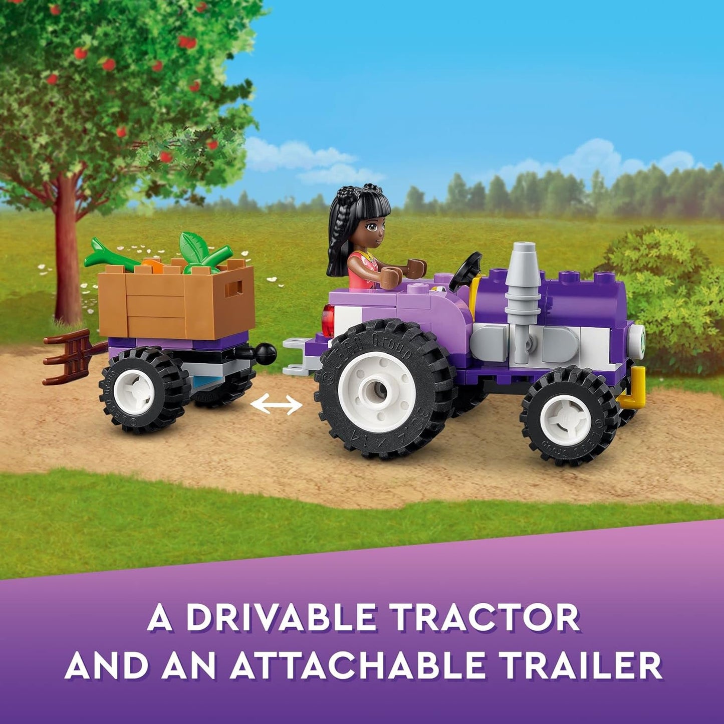 LEGO Friends Organic Farm House Set 41721 with Toy Horse Stable Tractor and Trailer Plus