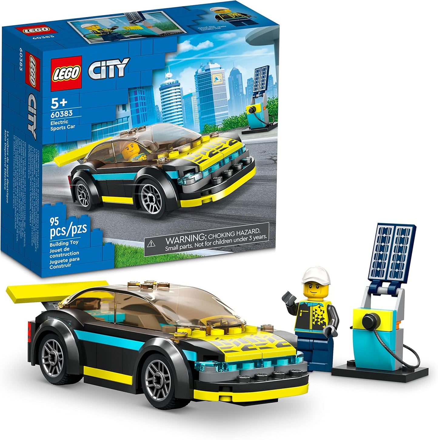 LEGO City Electric Sports Car A" Race Car Set with Racing Driver Minifigure Fun Toy for Kids 5+ – 5