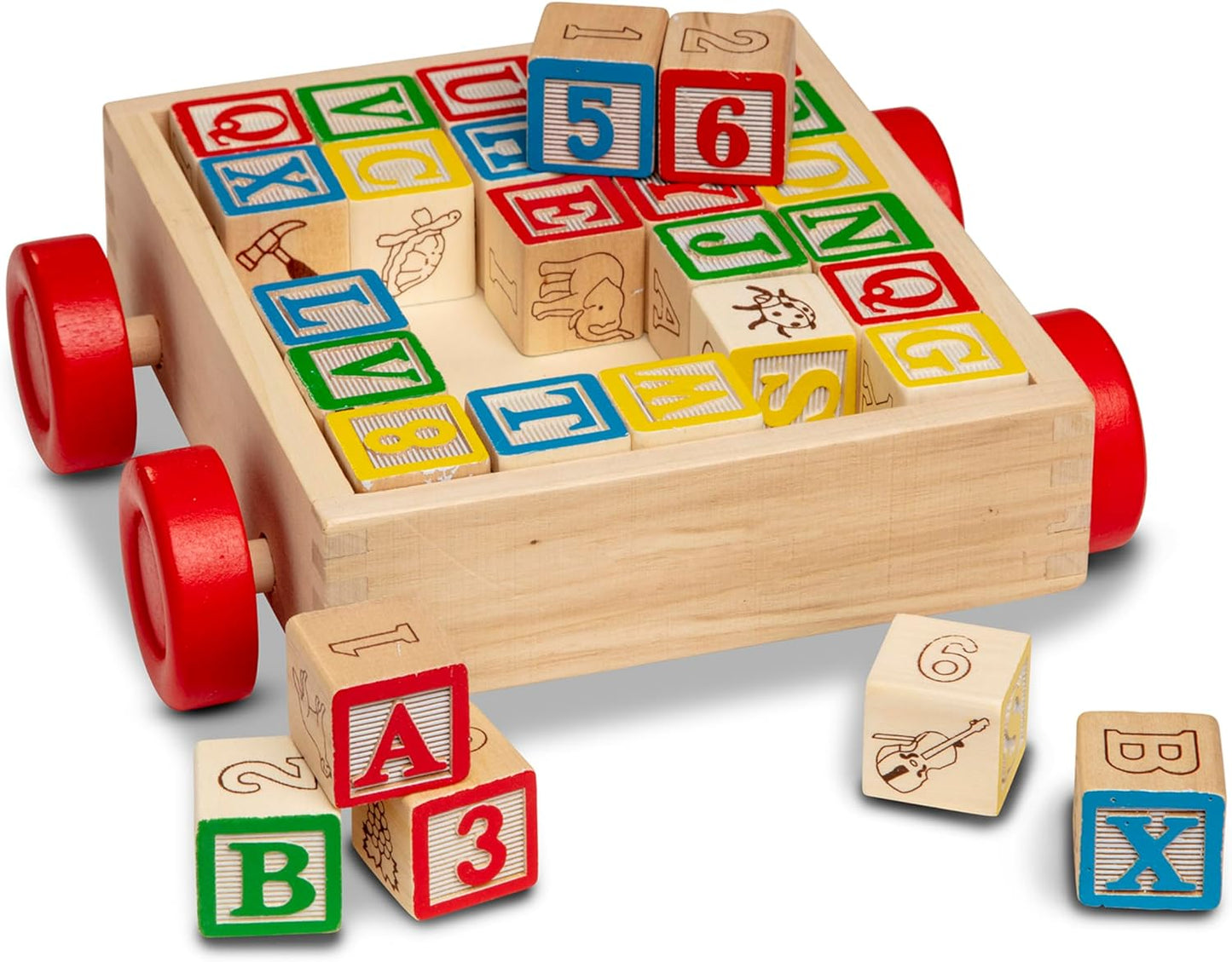 Melissa & Doug Melissa Doug Classic ABC Wooden Block Cart Educational Toy With 30 1-Inch