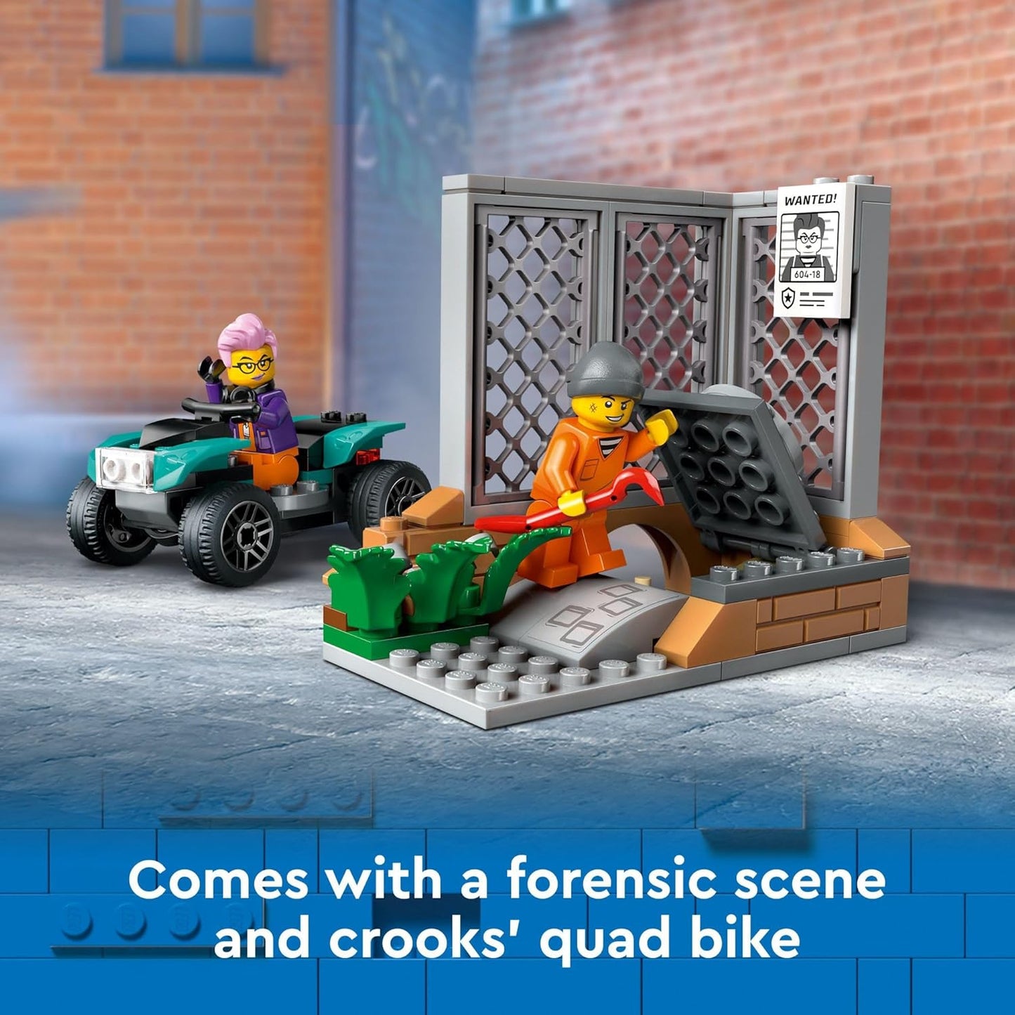 LEGO City Police Mobile Crime Lab Truck Toy Pretend Play Police Toy Includes Quad Bike 2