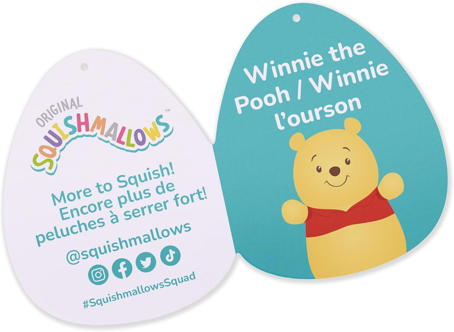Squishmallows Disney Original 10-Inch Winnie The Pooh HugMees - Medium-Sized Ultrasoft Official Jazwares Plush