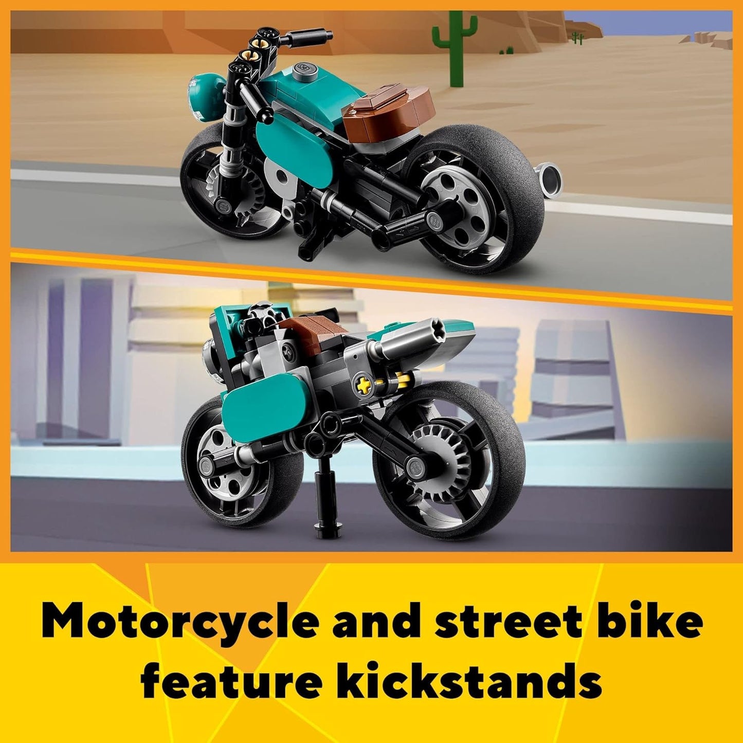 LEGO Creator 3-in-1 Vintage Motorcycle Set 31135 A" Build Classic Motorcycle Street Bike – 3