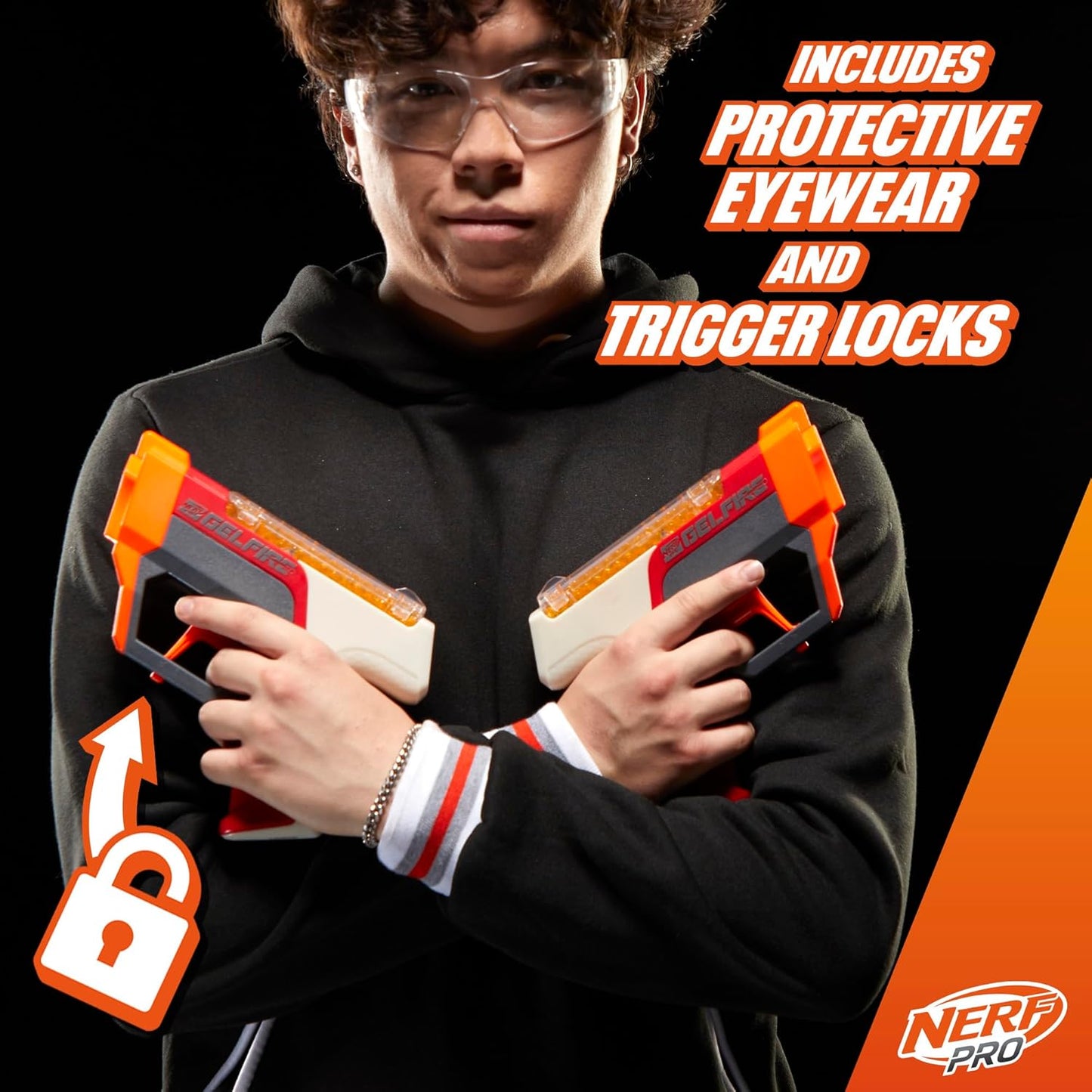 Nerf Pro Gelfire Dual Wield Pack 2 Blasters No-Prime Firing 5000 Gelfire Rounds 2X 100