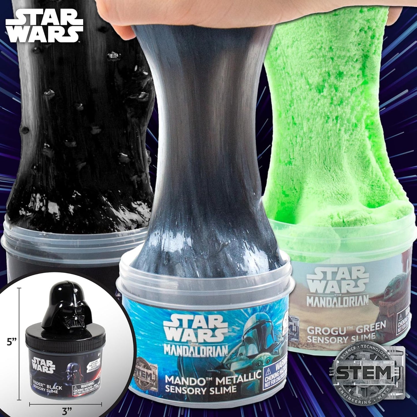 STAR WARS Official STAR WARS Slime 3-Pack Galaxy Slime Kit Includes Darth Vader The