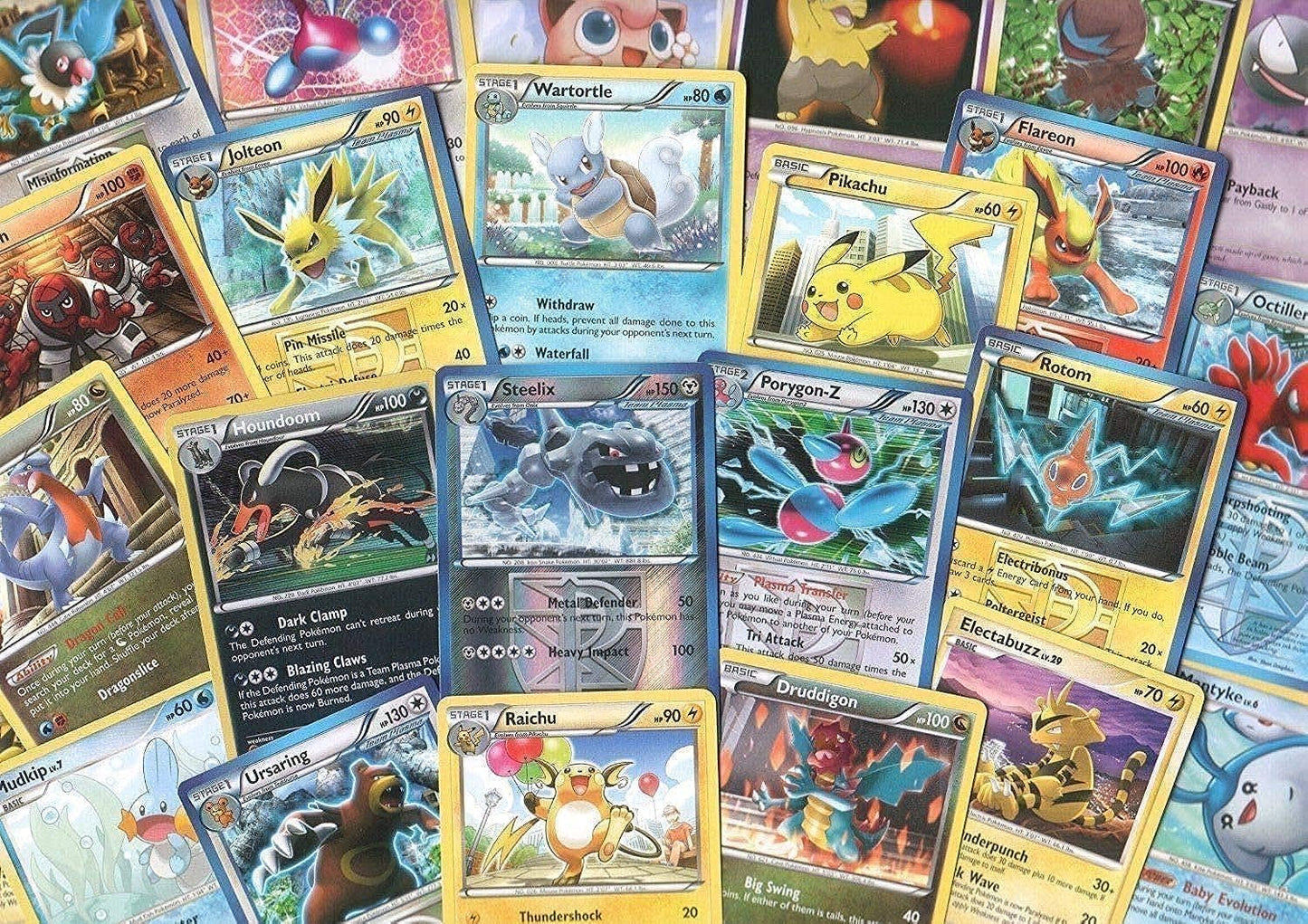 Pokemon PokAmon TCG Random Card Lot A" 100 Cards + 7 Bonus Foils from All Series – 100