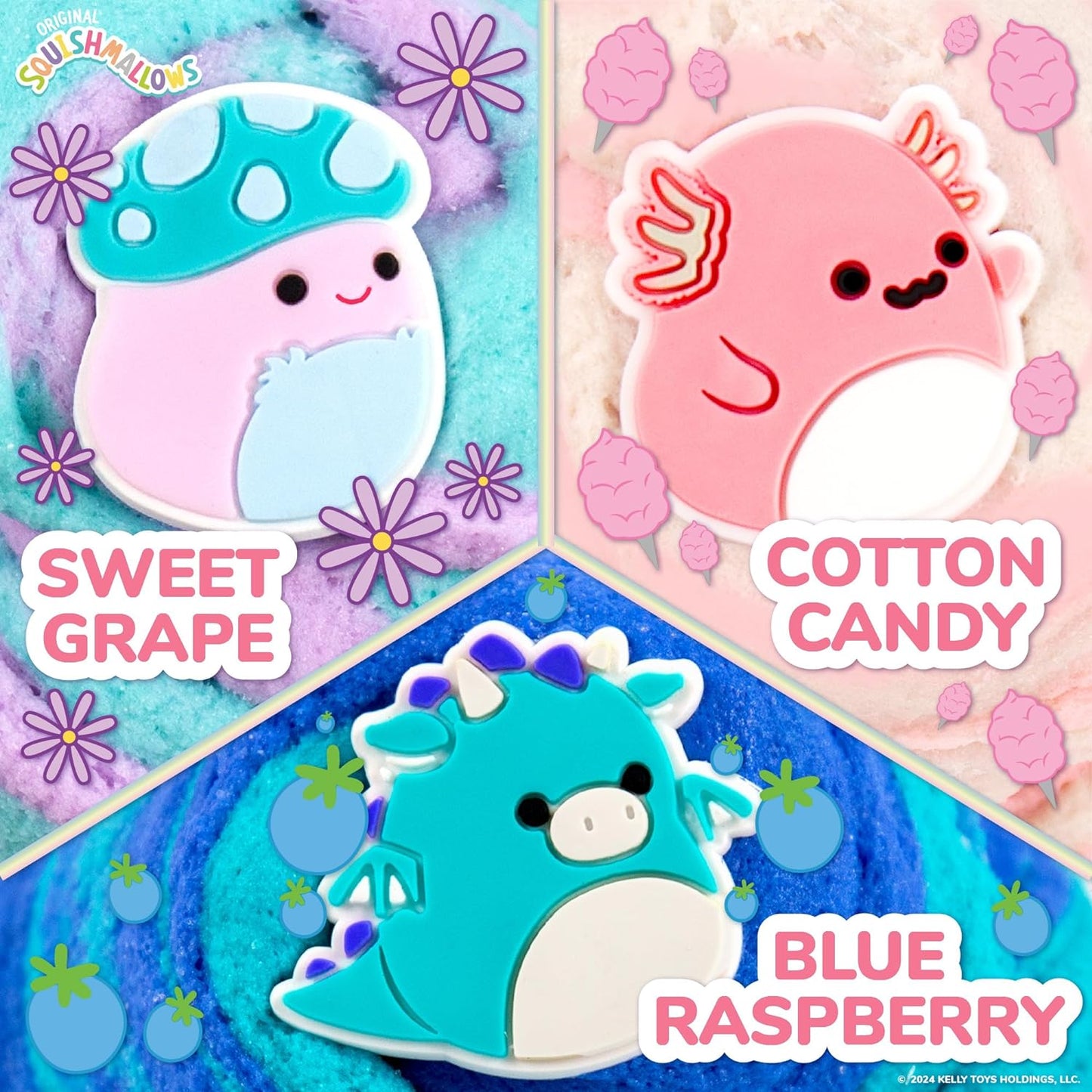 Squishmallows Original Squishmallows Premium Cloud Slime 3-Pack 9 Add Ins 8 oz. Fluffy