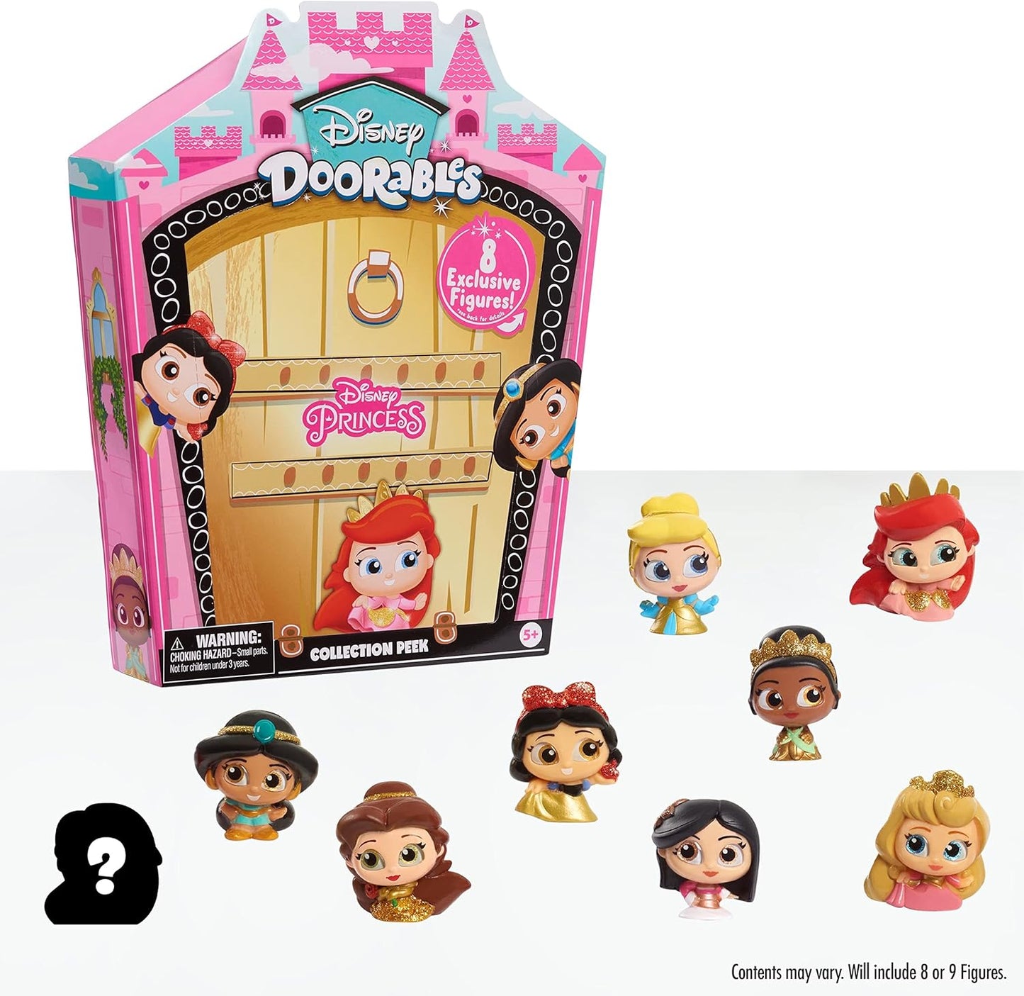 Disney Doorables Glitter & Gold Princess Collection A" 8 Blind Bag Figures – 8