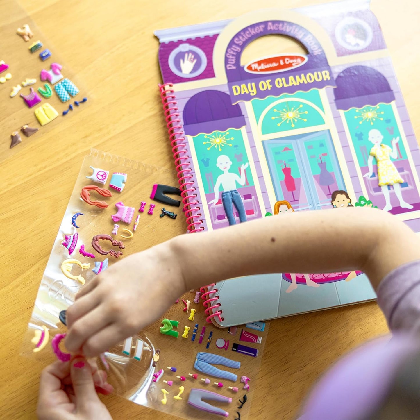 Melissa & Doug Melissa Doug Puffy Sticker Activity Book Day of Glamour - 196 Reusable -