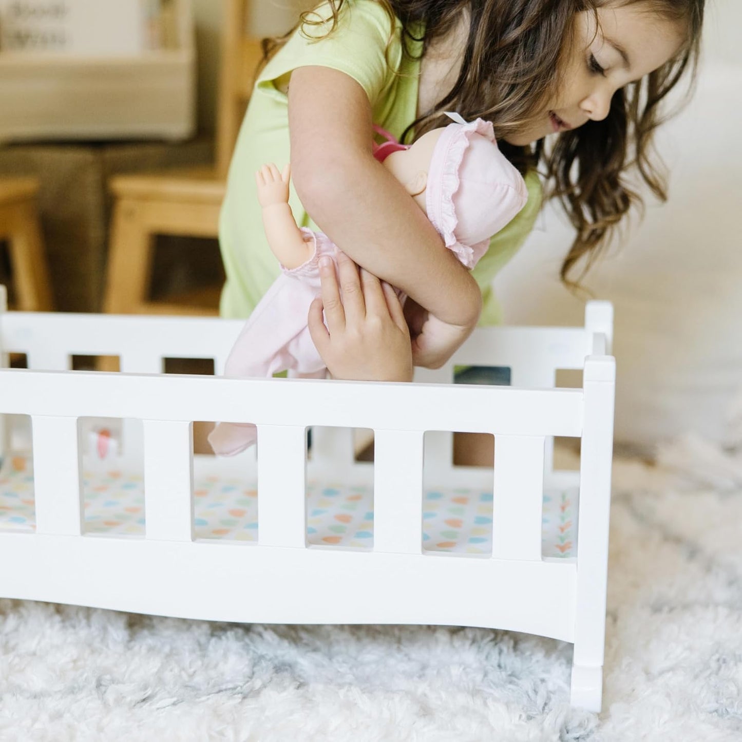Melissa & Doug Melissa Doug Mine to Love Wooden Play Cradle for Doll
