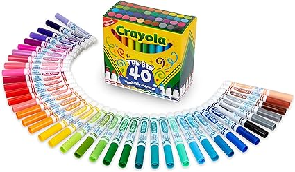 Crayola Ultra Clean Washable Markers A" 40-Count Set for Kids – 40