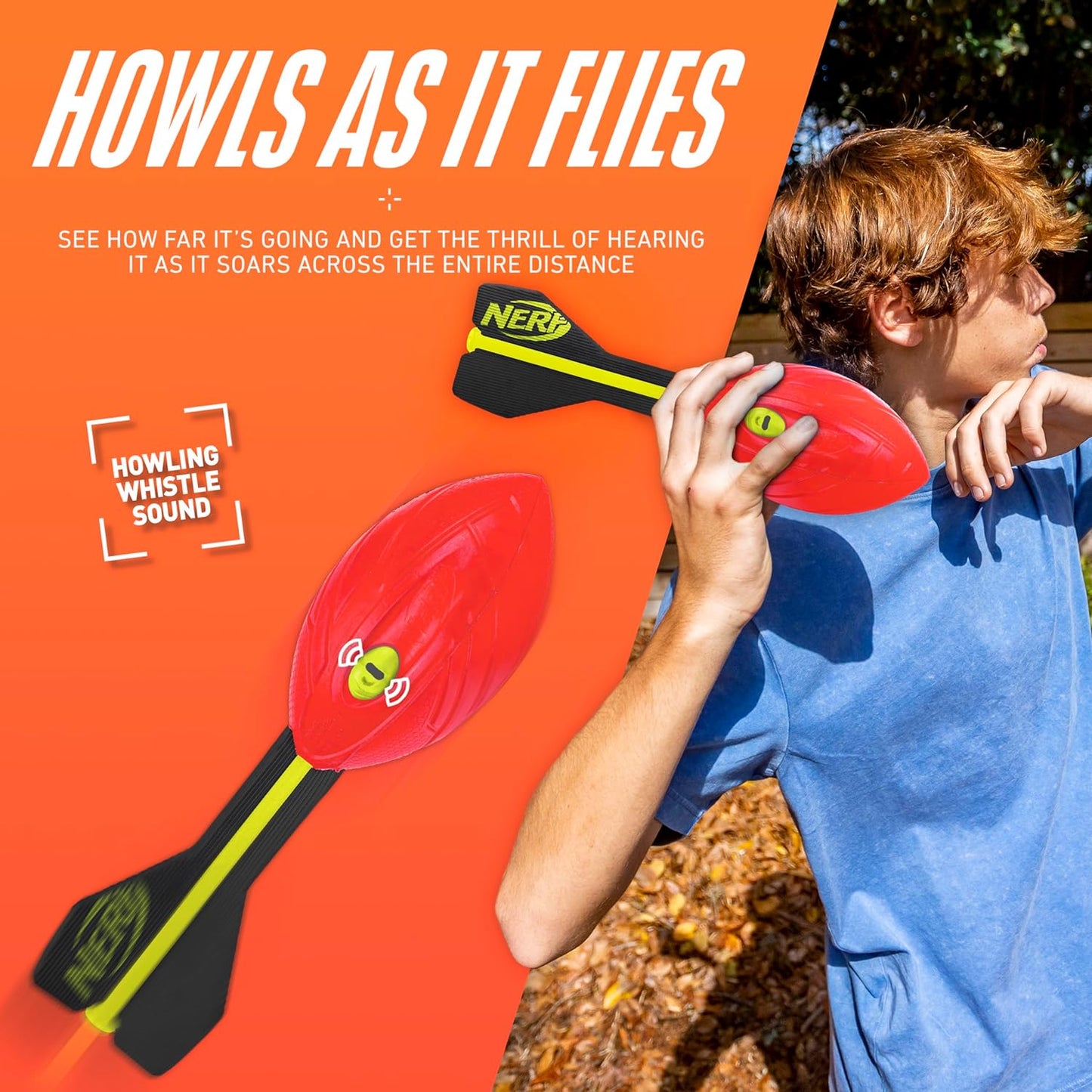 Nerf Vortex Aero Howler Foam Ball Classic Long-Distance Football Flight-Optimizing Tail