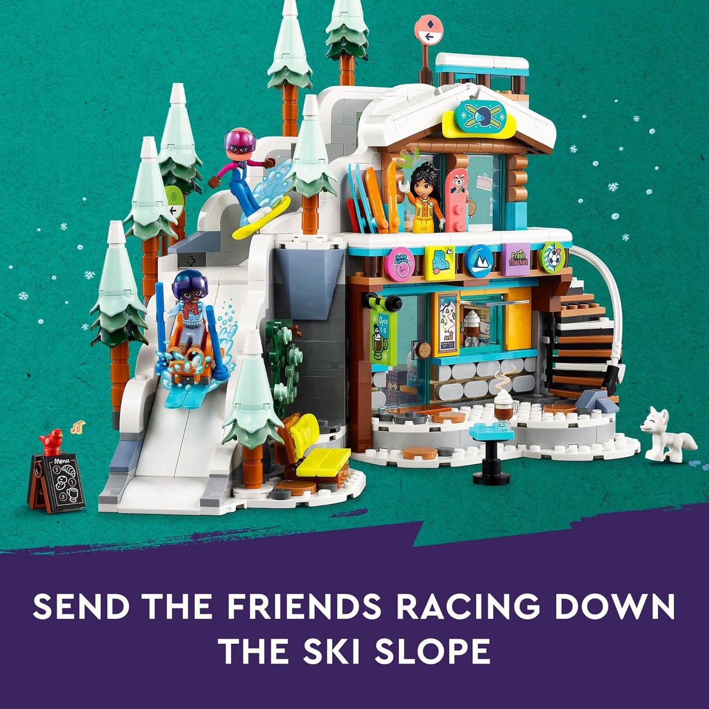 LEGO Friends Holiday Ski Slope and Cafe 41756 Building Toy Set Creative Fun for Ages 9 with 3 Mini-Doll