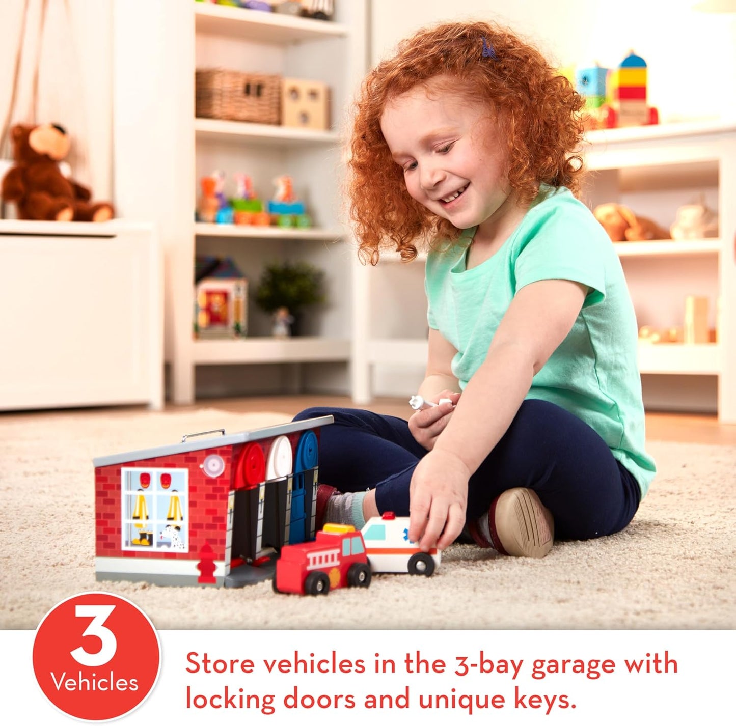 Melissa & Doug Melissa Doug Toy Keys and Cars Wooden Rescue Vehicle