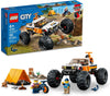 LEGO City 4x4 Off-Roader Adventures 60387 Building Toy - Camping Set Including Monster Truck Style Car with Working Suspension and Mountain Bikes 2 Minifigures Vehicle