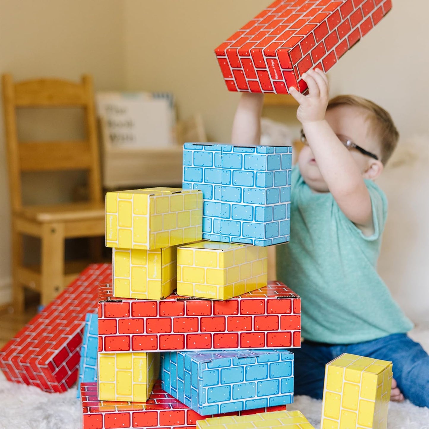Melissa & Doug Melissa Doug Jumbo Extra-Thick Cardboard Building Blocks - 40 Blocks in 3