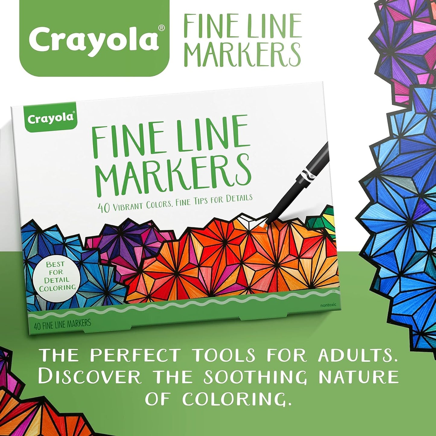 Crayola Fine Line Markers A" 40-Count Thin Markers for Adult Coloring – 40