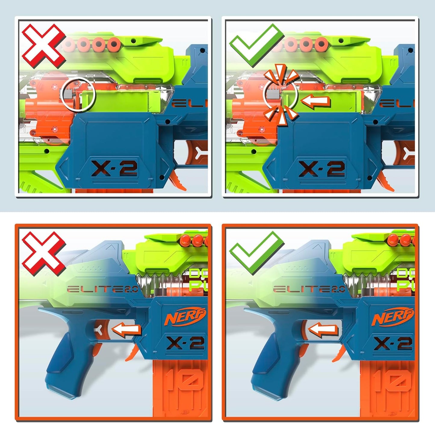 Nerf Elite 2.0 Double Punch Blaster A" Dual-Fire Power for Action-Packed Fun! – 2