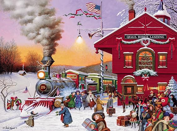 Buffalo Games Buffalo - Charles Wysocki - Whistle Stop Christmas - 1000 Piece Jigsaw Puzzle