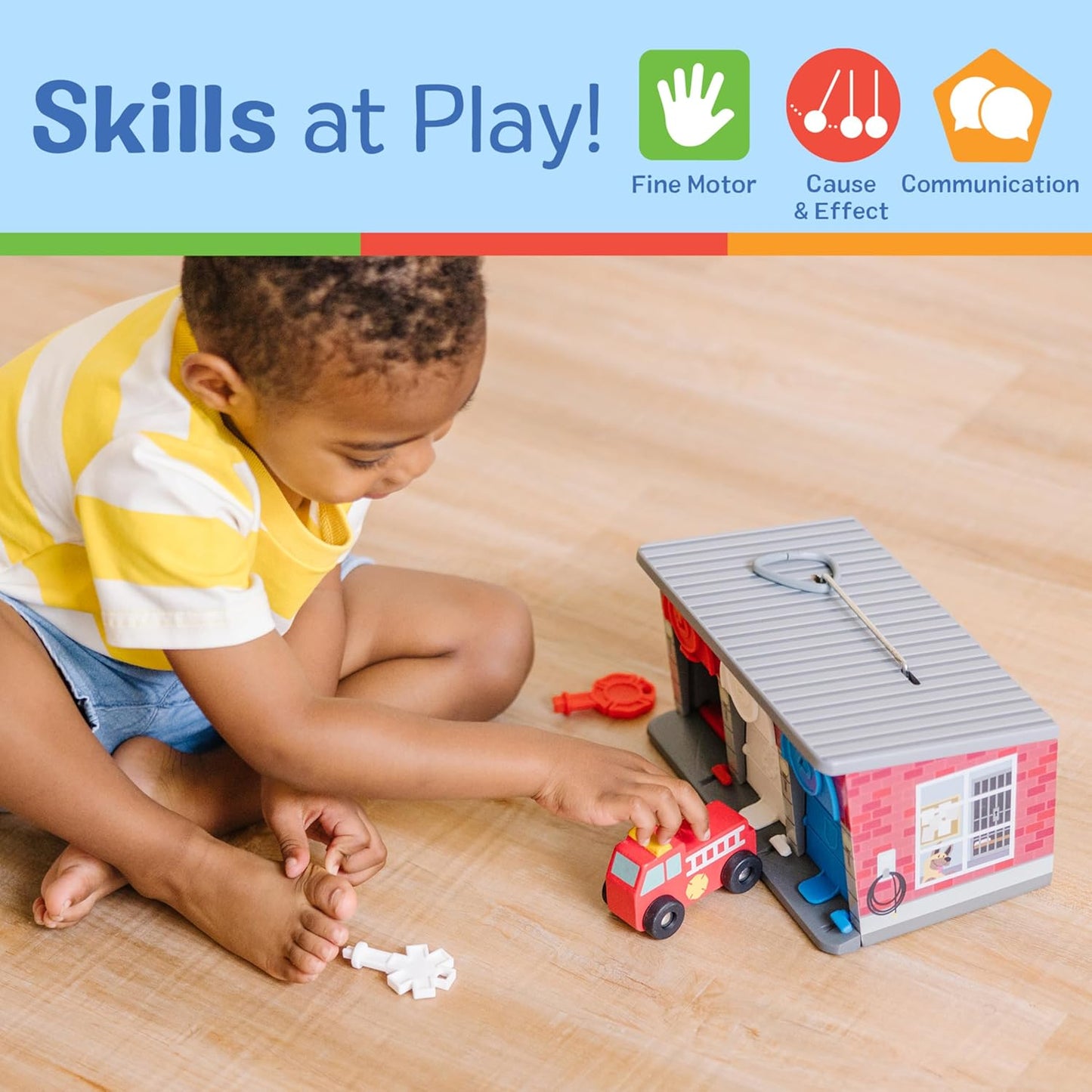 Melissa & Doug Melissa Doug Toy Keys and Cars Wooden Rescue Vehicle