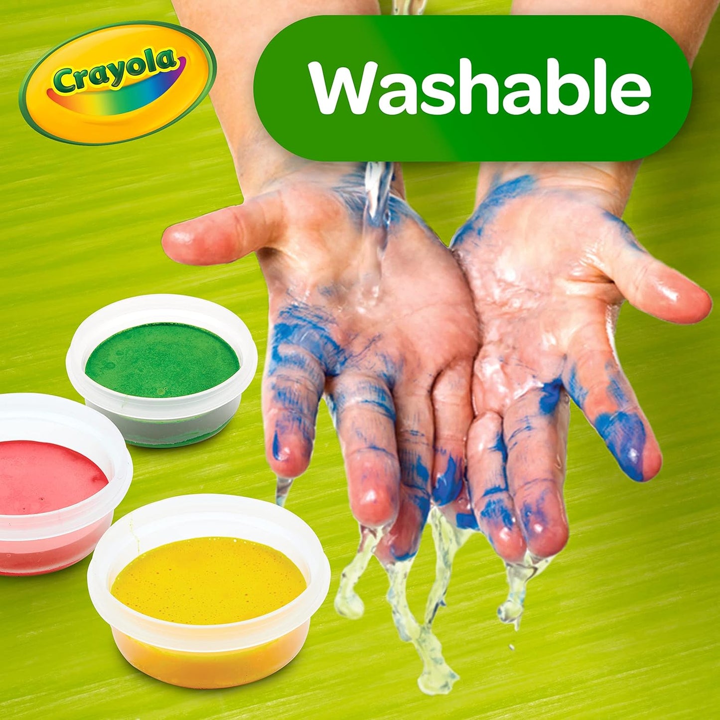 Crayola Spill Proof Paint Set 8ct Washable Toddler Paint Kit Includes Brushes Pots