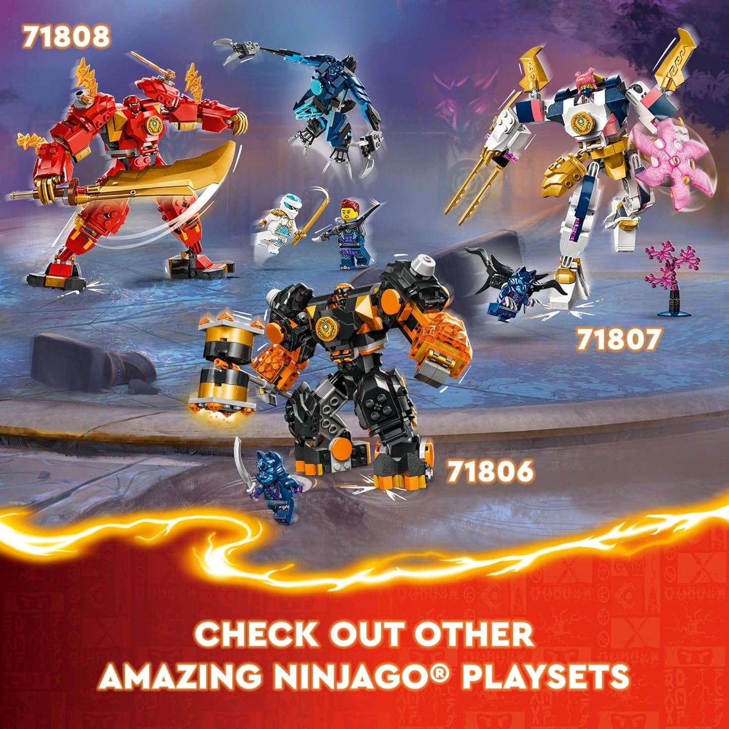 LEGO NINJAGO Cole's Elemental Earth Mech Mini Ninja Toy Customizable Action Figure