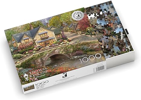Buffalo Games Buffalo - Silver Select - Thomas Kinkade - Summer in Cobblestone Village - 1000 Piece Jigsaw Puzzle