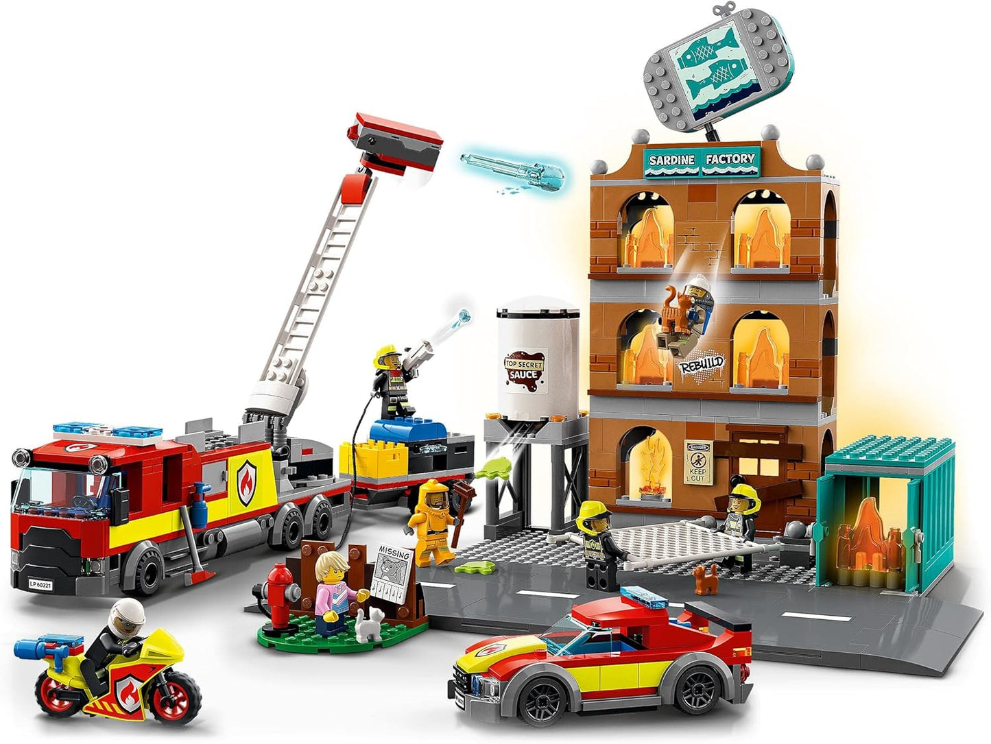 LEGO City Fire Brigade 60321 Building Set with Fire Truck & 5 Minifigures – 60321