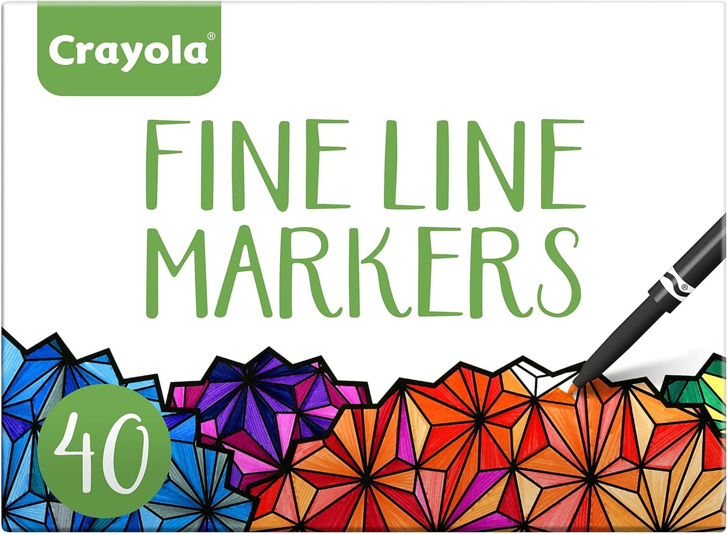 Crayola Fine Line Markers A" 40-Count Thin Markers for Adult Coloring – 40