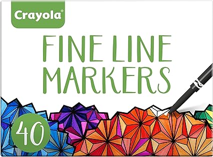 Crayola Fine Line Markers A" 40-Count Thin Markers for Adult Coloring – 40