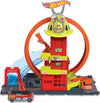 Hot Wheels City Toy Car Track Set Super Loop Fire Station 164 Scale Firetruck Connects to