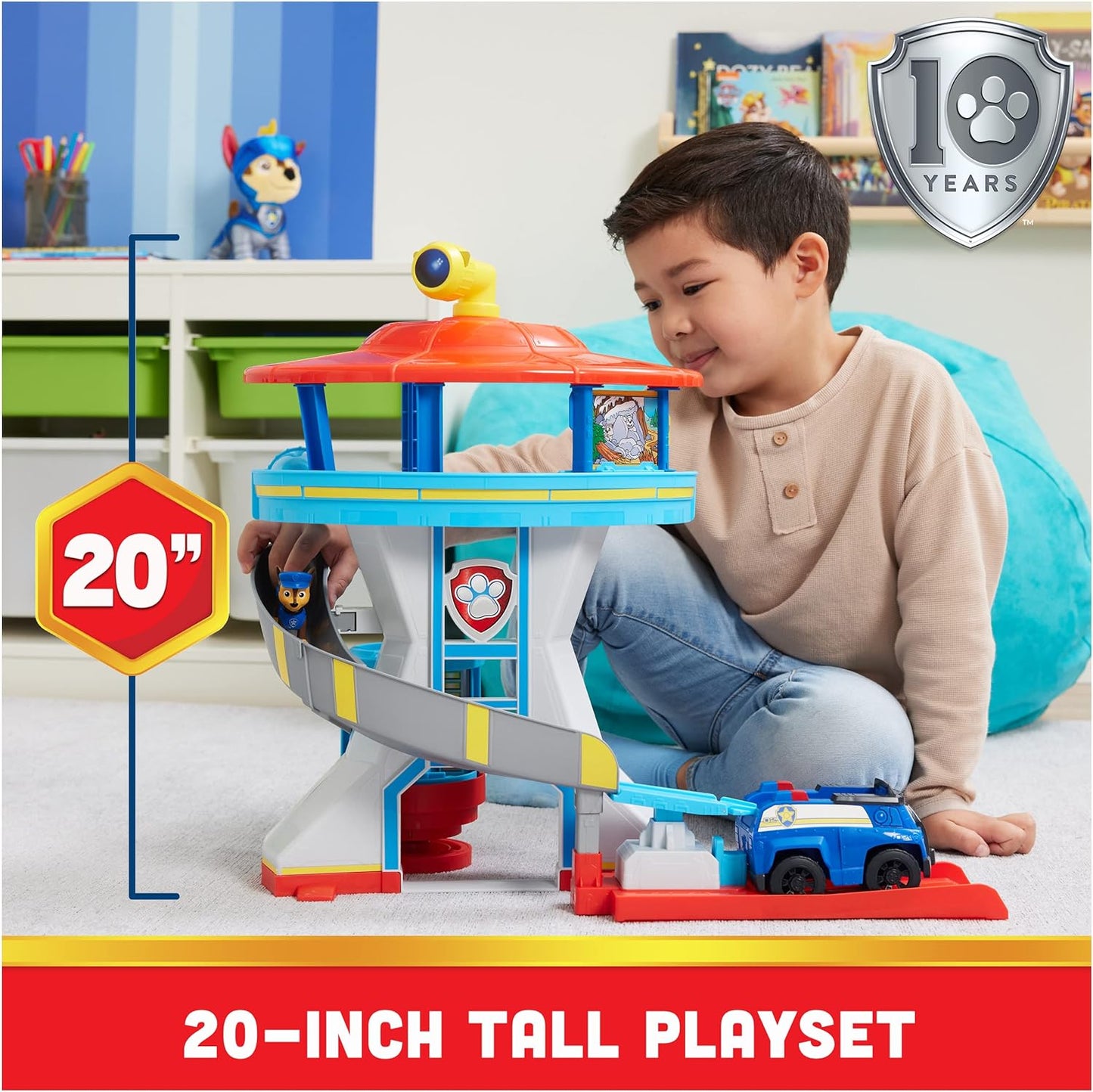 Paw Patrol Chase's Patrol Cruiser Toy Car with Action Figure Sustainably Minded for Boys