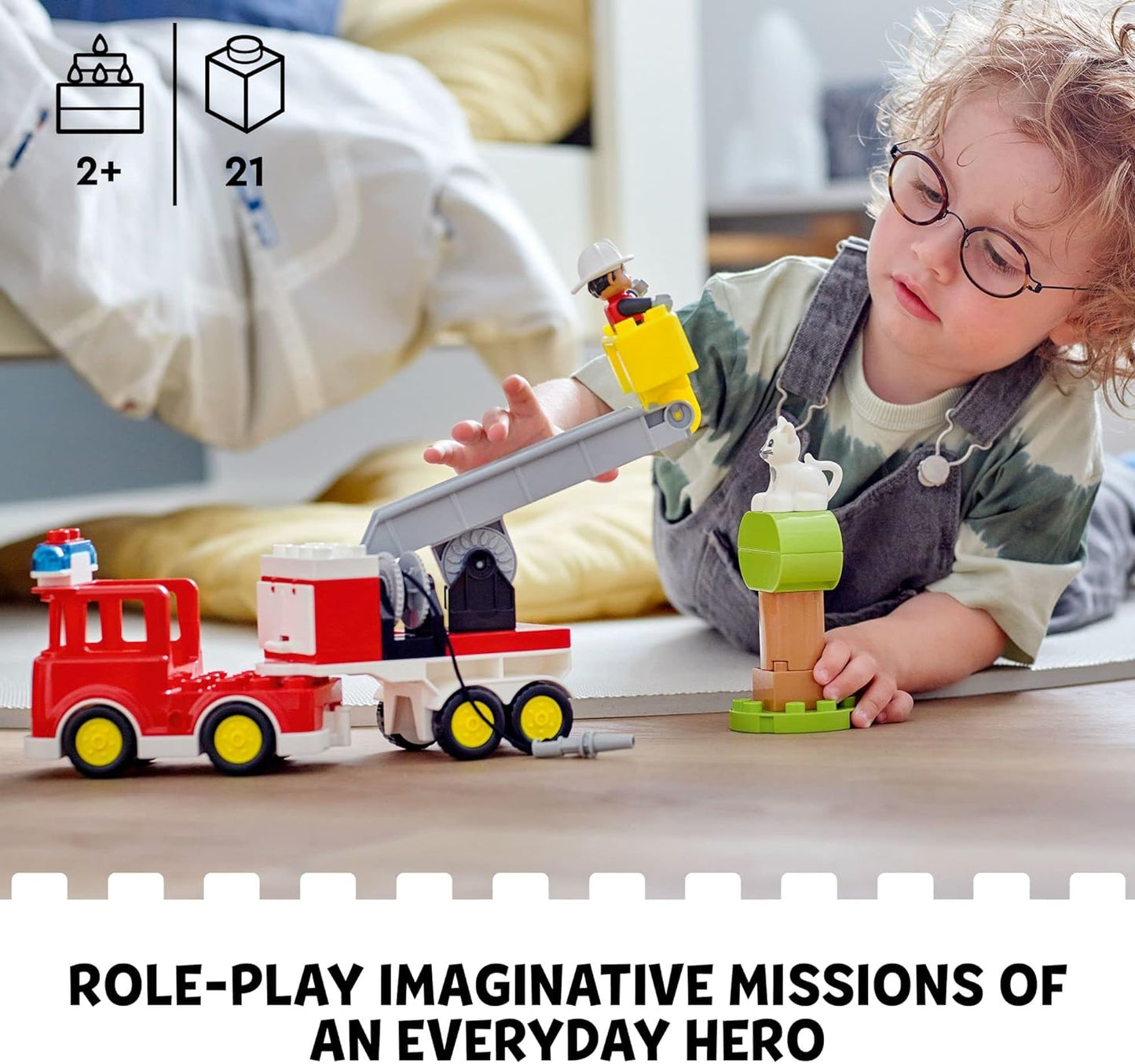 LEGO DUPLO Town Fire Truck 10969 Building Toy Set for Toddlers Preschool Boys and Girls